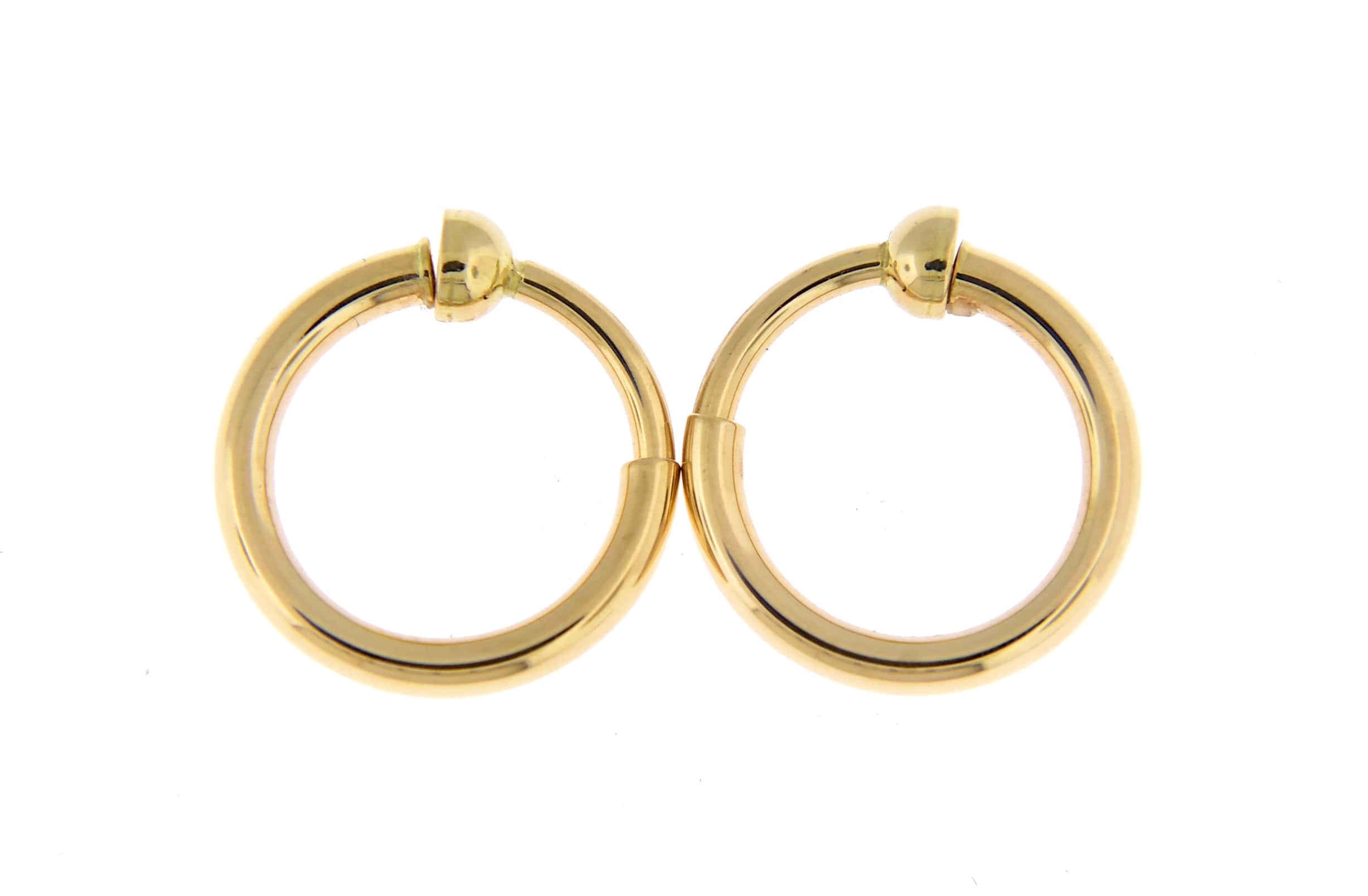 14k Yellow Gold Non Pierced Clip On Round Hoop Earrings 14mm x 2mm