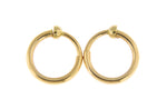 Φόρτωση εικόνας στο εργαλείο προβολής Συλλογής, 14k Yellow Gold Non Pierced Clip On Round Hoop Earrings 14mm x 2mm
