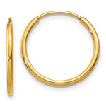 Carica l&#39;immagine nel visualizzatore di Gallery, 14K Yellow Gold 14mm x 1.25mm Round Endless Hoop Earrings
