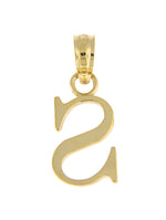 Charger l&#39;image dans la galerie, 14K Yellow Gold Uppercase Initial Letter S Block Alphabet Pendant Charm
