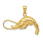Load image into Gallery viewer, 14k Yellow Gold Shrimp 3D Pendant Charm

