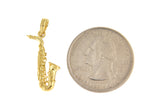 이미지를 갤러리 뷰어에 로드 , 14k Yellow Gold Saxophone 3D Pendant Charm
