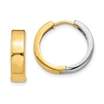 画像をギャラリービューアに読み込む, 14k Gold Two Tone Classic Hinged Hoop Huggie Earrings
