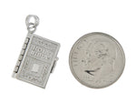 Kép betöltése a galériamegjelenítőbe: 14K White Gold Holy Bible Book Lord&#39;s Prayer 3D Pendant Charm
