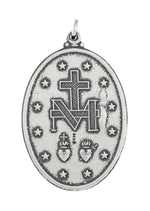 Lataa kuva Galleria-katseluun, Sterling Silver Blessed Virgin Mary Miraculous Medal Pendant Charm
