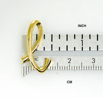 Charger l&#39;image dans la galerie, 14k Yellow Gold Initial Letter L Cursive Chain Slide Pendant Charm
