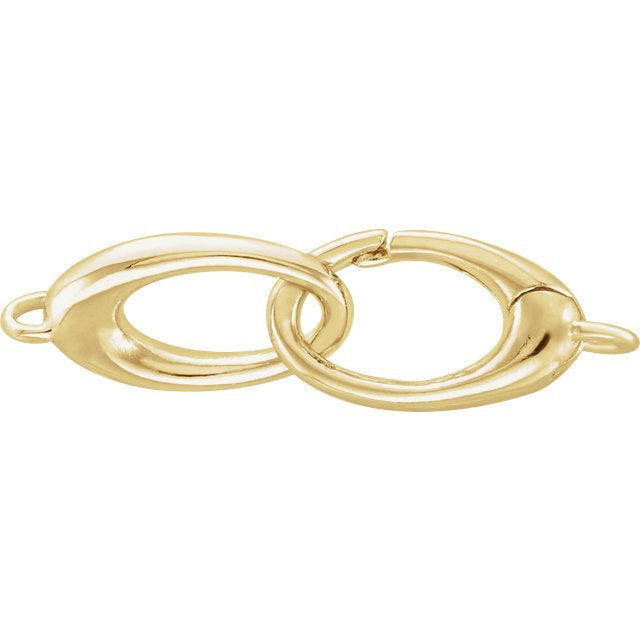 14k Yellow White Gold 23x7mm OD Double Push Clasp Pendant Charm Hangers Bails Connectors for Bracelets Anklets Necklaces