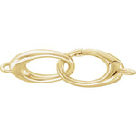 Lade das Bild in den Galerie-Viewer, 14k Yellow White Gold 23x7mm OD Double Push Clasp Pendant Charm Hangers Bails Connectors for Bracelets Anklets Necklaces
