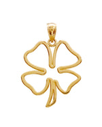 Load image into Gallery viewer, 14k Yellow Gold Good Luck Four Leaf Clover Pendant Charm

