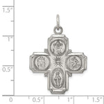 將圖片載入圖庫檢視器 Sterling Silver Cruciform Cross Four Way Medal Antique Style Pendant Charm
