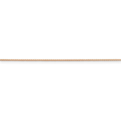 14K Rose Gold 0.65mm Diamond Cut Spiga Bracelet Anklet Necklace Pendant Chain with Lobster Clasp 16 18 20 24 inches