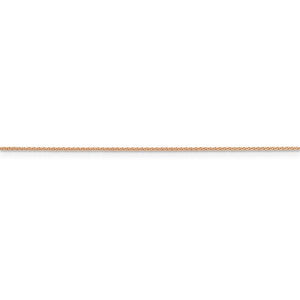 14K Rose Gold 0.65mm Diamond Cut Spiga Bracelet Anklet Necklace Pendant Chain with Lobster Clasp 16 18 20 24 inches