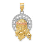 Load image into Gallery viewer, 14k Gold Tri Color Jesus Christ Open Back Pendant Charm
