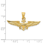 Indlæs billede til gallerivisning 14k Yellow Gold United States US Naval Aviator Badge Wings Pendant Charm

