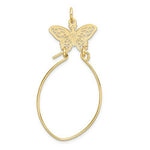 Load image into Gallery viewer, 10K Yellow Gold Filigree Butterfly Charm Holder Pendant
