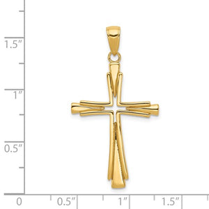 14k Yellow Gold Cross Polished Pendant Charm