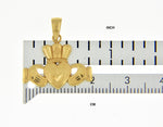 Kép betöltése a galériamegjelenítőbe: 14k Yellow Gold Claddagh Crown Pendant Charm

