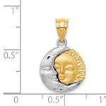 Afbeelding in Gallery-weergave laden, 14k Gold Two Tone Sun and Moon Pendant Charm

