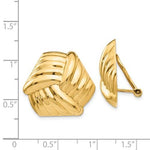Załaduj obraz do przeglądarki galerii, 14k Yellow Gold Non Pierced Clip On Geometric Style Omega Back Earrings
