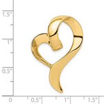 Lataa kuva Galleria-katseluun, 14k Yellow Gold Floating Heart Chain Slide Pendant Charm
