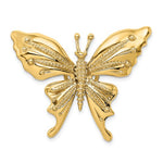 Indlæs billede til gallerivisning 14k Yellow Gold Butterfly Chain Slide Pendant Charm
