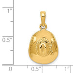 Afbeelding in Gallery-weergave laden, 14k Yellow Gold Cowboy Hat 3D Pendant Charm
