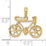 Lataa kuva Galleria-katseluun, 14k Yellow Gold Bicycle 3D Moveable Pendant Charm
