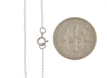 Indlæs billede til gallerivisning 14K White Gold 0.42mm Thin Curb Bracelet Anklet Necklace Pendant Chain
