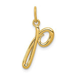 Load image into Gallery viewer, 14K Yellow Gold Lowercase Initial Letter P Script Cursive Alphabet Pendant Charm
