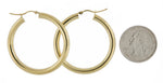Загрузить изображение в средство просмотра галереи, 14K Yellow Gold Classic Round Hoop Earrings 40mmx4mm
