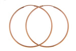 Φόρτωση εικόνας στο εργαλείο προβολής Συλλογής, 14k Rose Gold Round Endless Hoop Earrings 40mm x 1.5mm
