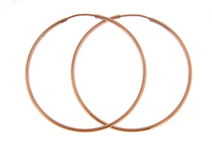 14k Rose Gold Round Endless Hoop Earrings 40mm x 1.5mm