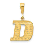 將圖片載入圖庫檢視器 14K Yellow Gold Uppercase Initial Letter D Block Alphabet Pendant Charm
