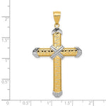 Afbeelding in Gallery-weergave laden, 14k Gold and Rhodium Cross Open Back Pendant Charm
