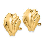 Załaduj obraz do przeglądarki galerii, 14k Yellow Gold Non Pierced Clip On Seashell Omega Back Earrings
