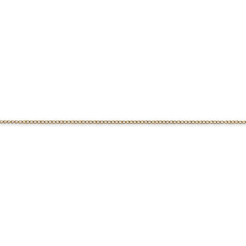 14K Yellow Gold 0.42mm Thin Curb Bracelet Anklet Choker Necklace Pendant Chain