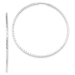 Charger l&#39;image dans la galerie, 14K White Gold 60mmx1.35mm Square Tube Round Hoop Earrings
