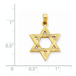 Afbeelding in Gallery-weergave laden, 14k Yellow Gold Star of David Open Back Pendant Charm
