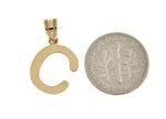 Load image into Gallery viewer, 14K Yellow Gold Uppercase Initial Letter C Block Alphabet Pendant Charm
