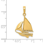 Załaduj obraz do przeglądarki galerii, 14k Yellow Gold Sailboat Sailing Nautical Pendant Charm
