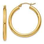 Charger l&#39;image dans la galerie, 14K Yellow Gold 29mm x 3mm Classic Round Hoop Earrings
