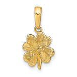 Lataa kuva Galleria-katseluun, 14k Yellow Gold Good Luck Four Leaf Clover Pendant Charm
