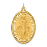 Load image into Gallery viewer, 14k Yellow Gold Blessed Virgin Mary Miraculous Medal Oval Large Pendant Charm

