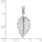 Afbeelding in Gallery-weergave laden, 14k White Gold Polished Leaf Pendant Charm

