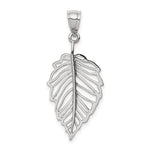 Load image into Gallery viewer, 14k White Gold Polished Leaf Pendant Charm
