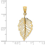 Afbeelding in Gallery-weergave laden, 14k Yellow Gold Polished Leaf Pendant Charm
