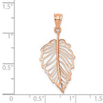 Afbeelding in Gallery-weergave laden, 14k Rose Gold Polished Leaf Pendant Charm
