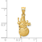 Afbeelding in Gallery-weergave laden, 14k Yellow Gold Snowman Christmas Pendant Charm
