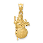 Load image into Gallery viewer, 14k Yellow Gold Snowman Christmas Pendant Charm
