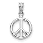 Load image into Gallery viewer, 14k White Gold Peace Sign Symbol Small 3D Pendant Charm
